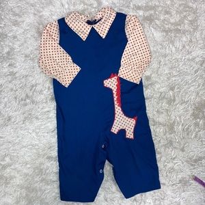 Vintage 70’s kleinerts 18m giraffe jumpsuit romper